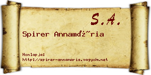 Spirer Annamária névjegykártya